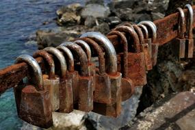 rusty old iron locks