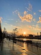 River Port At sunset