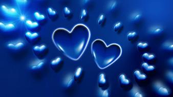 blue hearts background view