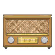 radio vintage retro drawing