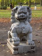 Chinese Lion Sculpture at Garden