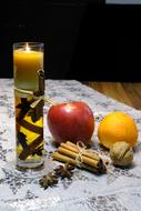 beautiful candle with fruit