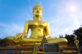 golden buddha on the street