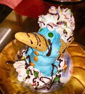 funny ice cream in the form of a snowman