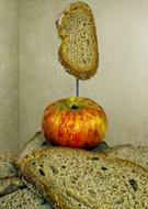 homemade bread with apple