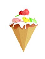 sweet ice cream with berries drawing