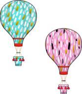 hot air balloons mink and pink