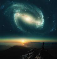 cosmos fantasy galaxy sunset