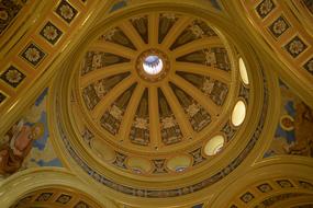 yellow patterned roof view