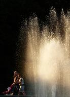 Fountain at Bright sunlight