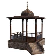 gazebo fantasy moon building 3d