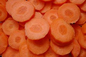 Sliced ripe fresh carrots