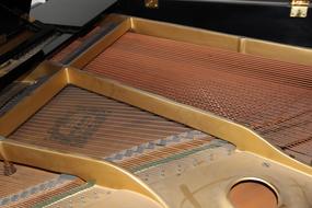 Beautiful and colorful wing of the wooden piano