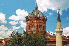 brownstone tower in the city