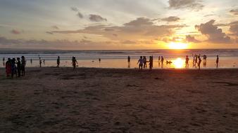 Sunset At Kuta Beach On Bali