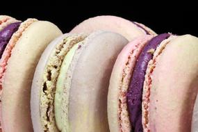 Sweet macarons close up