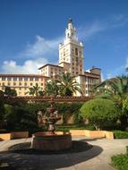 big building with a fountain