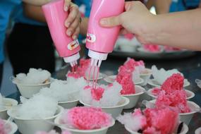 creamy sweet dessert pink