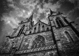 a tall church with windows