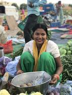 the girl at the vegetable market