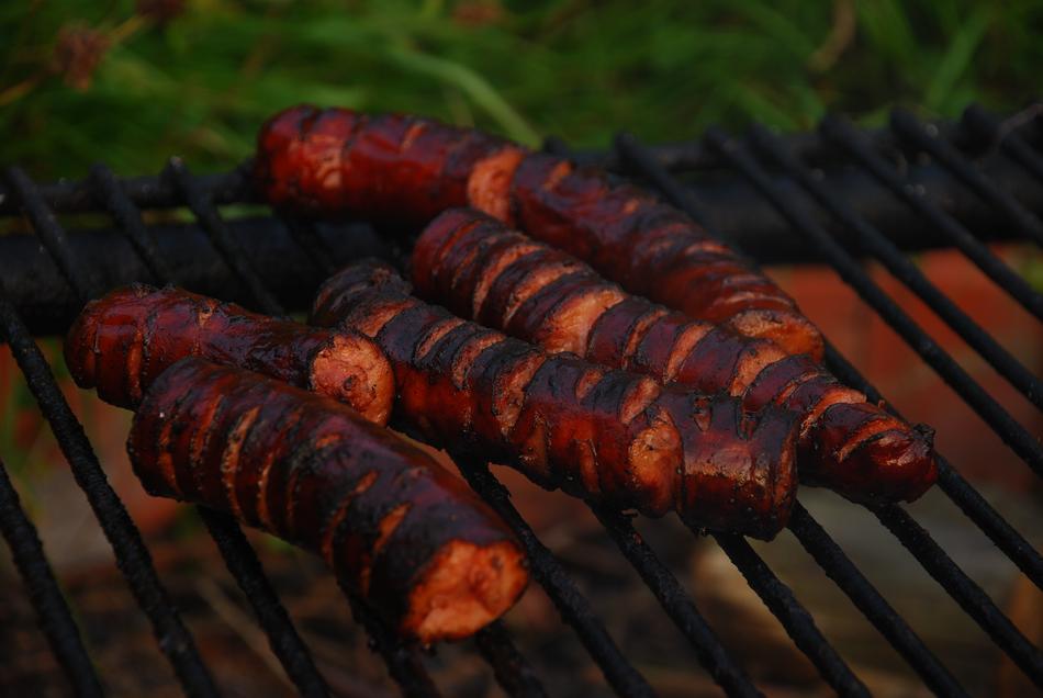 delicious hot fried sausages