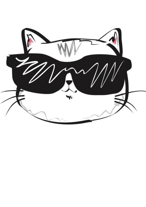 cat head art illustration