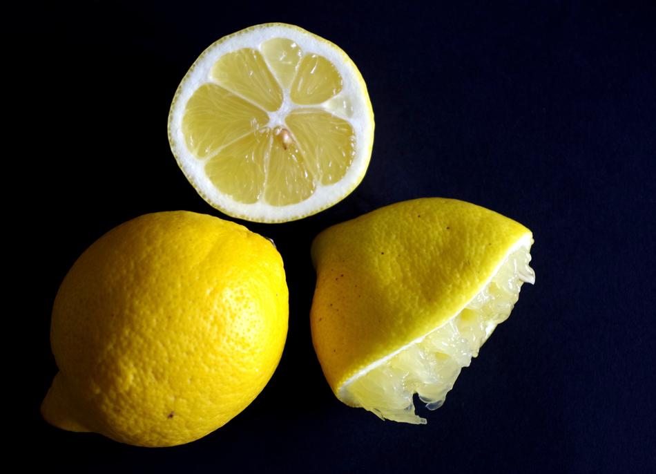 Sour ripe lemon on the table
