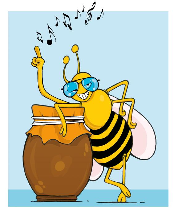 bee honey dessert health drawing