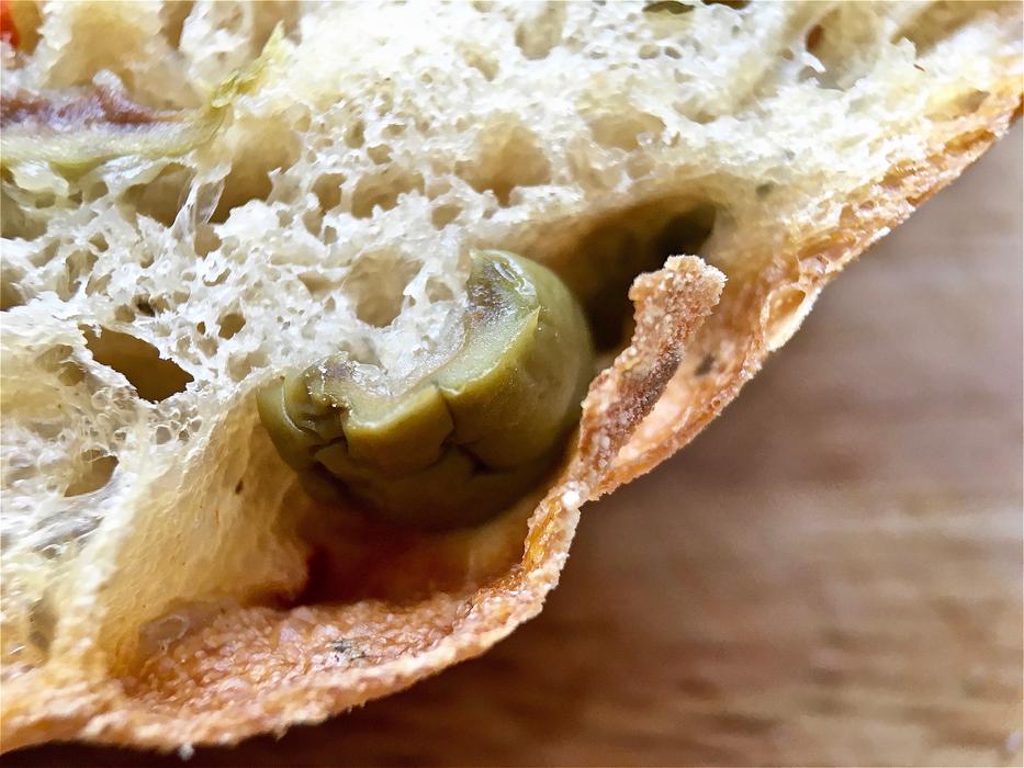 salted cucumber slices in bread