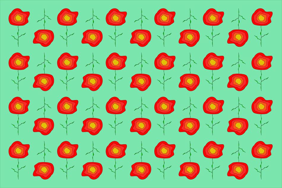 flowers pattern ornament template