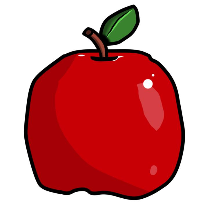 children drawing of a colorful apple