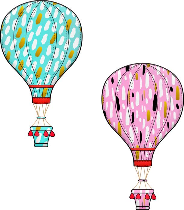hot air balloons mink and pink