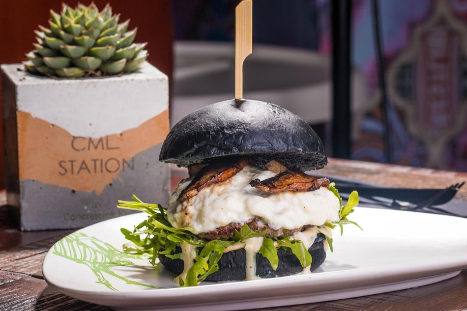 delicious burger with cheese