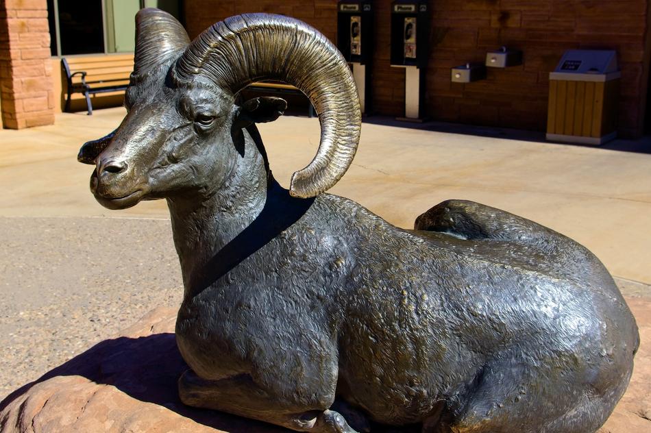 Reclining Bighorn Ram Sculpture