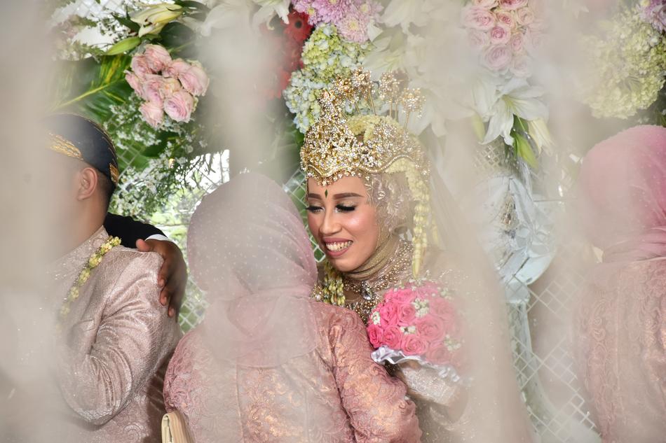 a beautifully colored wedding