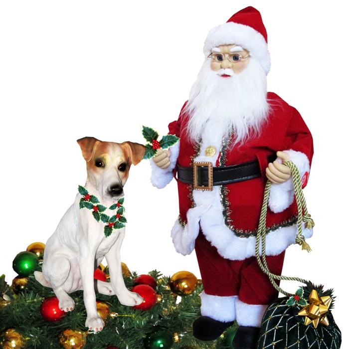 santa claus and his dog