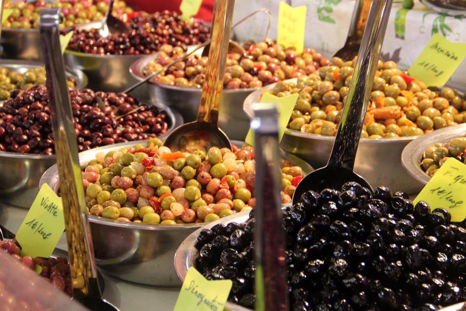 ripe olives in a plate