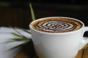 hot coffee with chocolate syrup