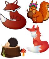 fox forest animals squirrel