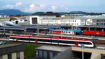 Railway Station Trains Stop