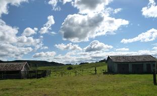 Farm huts scenery