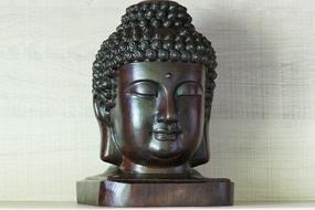 buddha head wooden