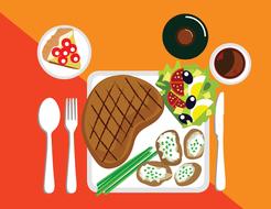 drawing of a delicious lunch