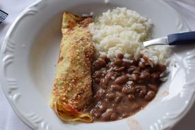 pancake with rice and sauce