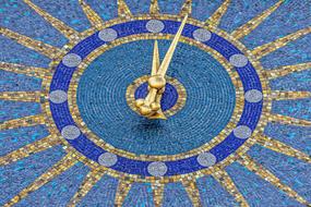 Blue Yellow Clock Tower tiles