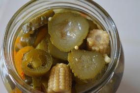 pickles covered in a jar