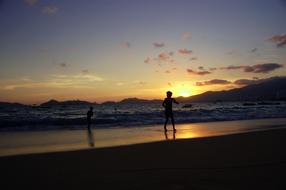 Silhouettes Sea Beach