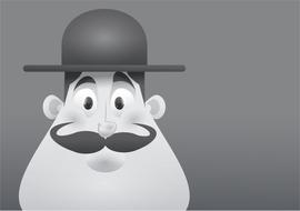 man mustache hat character people