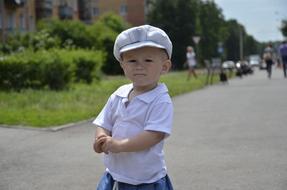 Boy Sunny Day Stroll