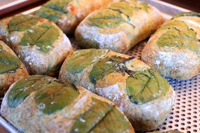 roast bread with basil